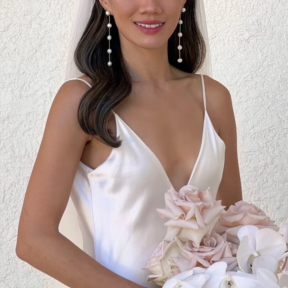 Elegant White Pearl Drop Earrings for Women